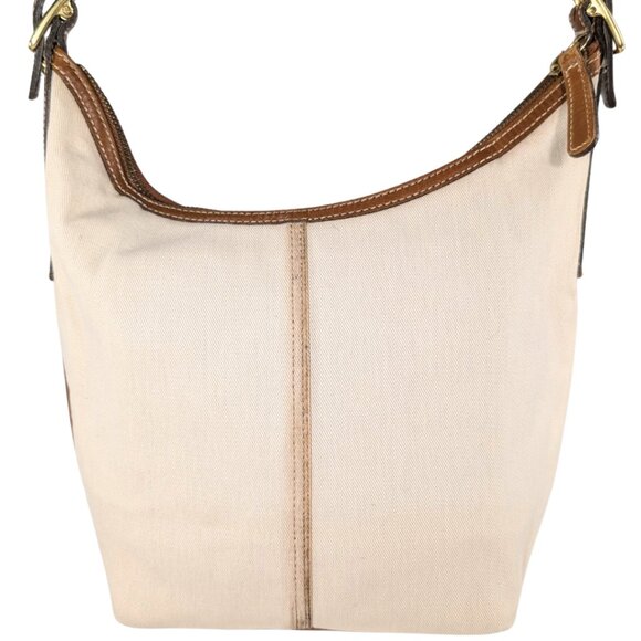 Coach Vintage Ivory Canvas & Brown Leather Hobo Shoulder Bag A2D-9873 - Picture 2 of 11